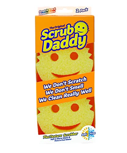 Scrub Daddy Original Esponja de Limpieza para la Cocina, Amarilla - 2 Pack